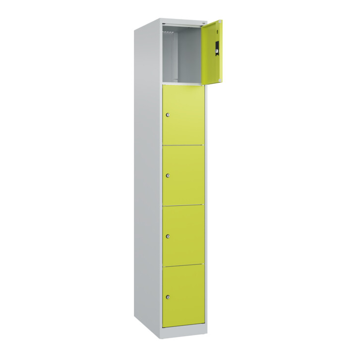 C+P Schließfachschrank Classic PLUS, 1 Abteil, 1850x300x500mm, 7035/0024 Innenhöhe Gefach oben (oberes 365 mm Front 1108060 RDS Viridingrün