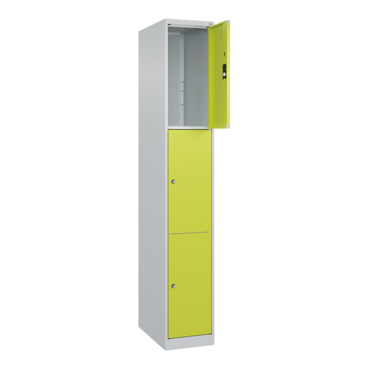 C+P Schließfachschrank Classic PLUS, 1 Abteil, 1850x300x500mm, 7035/0024 Innenhöhe Gefach oben (oberes 599 mm Front 1108060 RDS Viridingrün