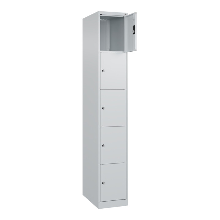 C+P Schließfachschrank Classic PLUS, 1 Abteil, 1850x300x500mm, 7035/7035 Innenhöhe Gefach oben (oberes 365 mm Front RAL 7035 Lichtgrau