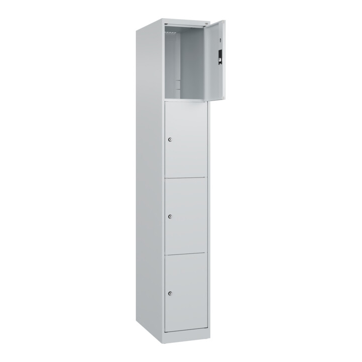 C+P Schließfachschrank Classic PLUS, 1 Abteil, 1850x300x500mm, 7035/7035 Innenhöhe Gefach oben (oberes 453 mm Front RAL 7035 Lichtgrau