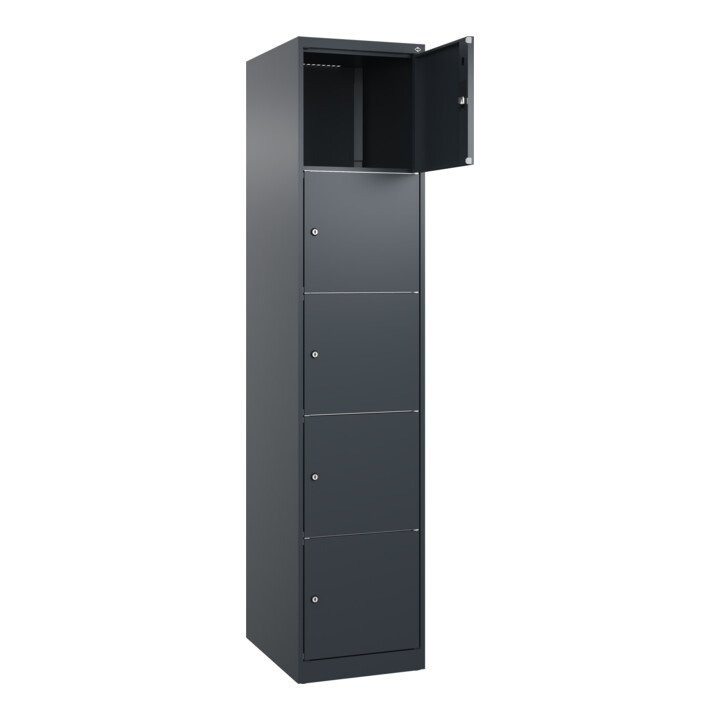 C+P Schließfachschrank Classic PLUS, 1 Abteil, 1850x400x500mm, 7016/7016 Innenhöhe Gefach oben (oberes 365 mm Front RAL 7016 Anthrazitgrau