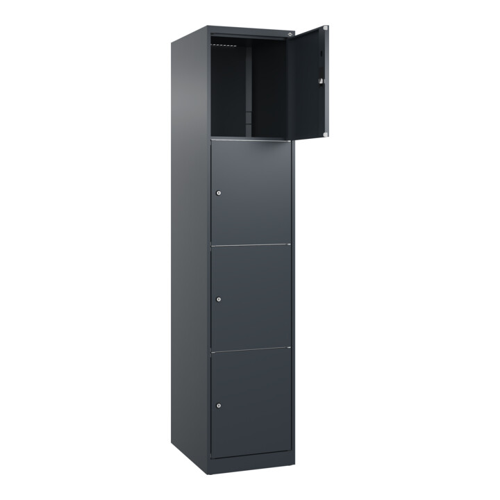 C+P Schließfachschrank Classic PLUS, 1 Abteil, 1850x400x500mm, 7016/7016 Innenhöhe Gefach oben (oberes 453 mm Front RAL 7016 Anthrazitgrau