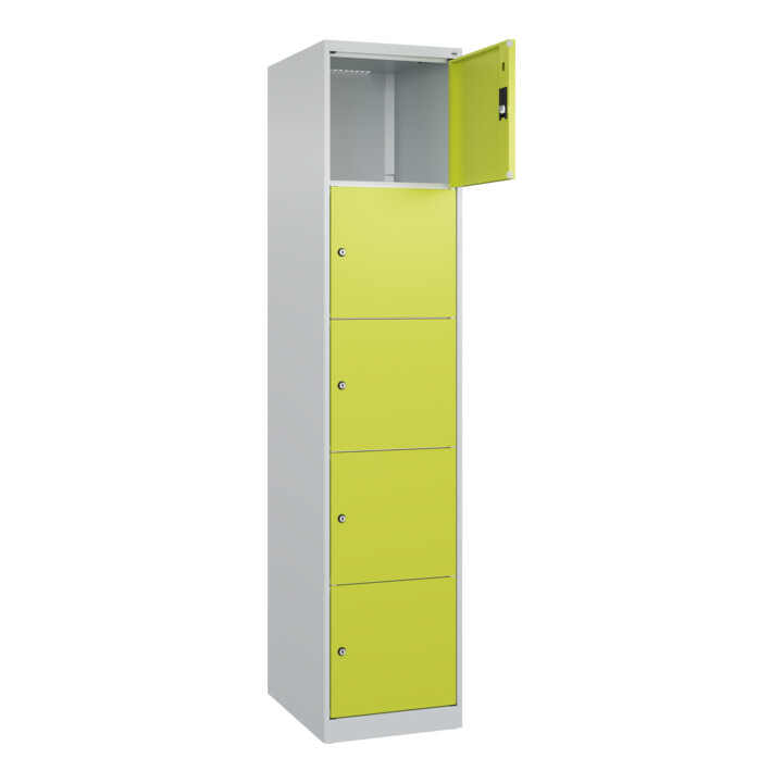 C+P Schließfachschrank Classic PLUS, 1 Abteil, 1850x400x500mm, 7035/0024 Innenhöhe Gefach oben (oberes 365 mm Front 1108060 RDS Viridingrün