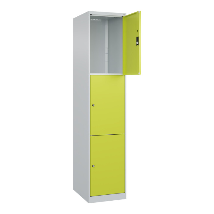 C+P Schließfachschrank Classic PLUS, 1 Abteil, 1850x400x500mm, 7035/0024 Innenhöhe Gefach oben (oberes 599 mm Front 1108060 RDS Viridingrün