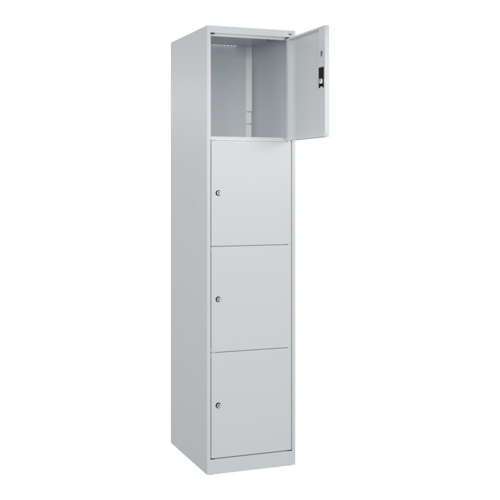 C+P Schließfachschrank Classic PLUS, 1 Abteil, 1850x400x500mm, 7035/7035 Innenhöhe Gefach oben (oberes 453 mm Front RAL 7035 Lichtgrau