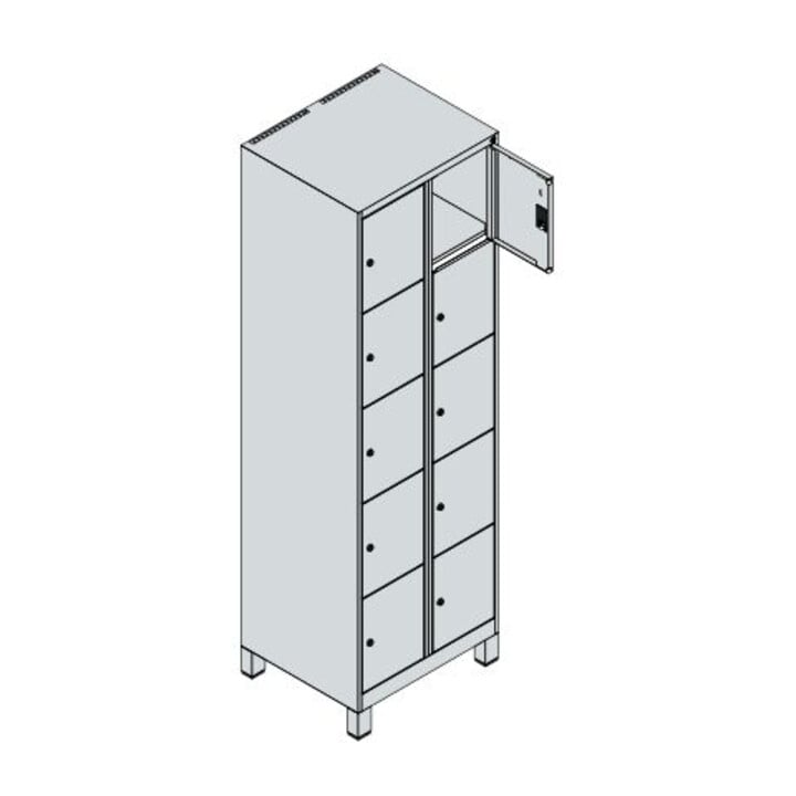 C+P Schließfachschrank Classic PLUS 10 Fächer 1950 x 600 x 500mm anthrazitgrau