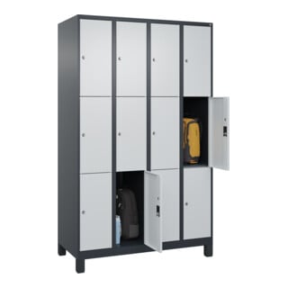 C+P Schließfachschrank Classic PLUS 12 Fächer 1950 x 1200 x 500 mm 7016/7035