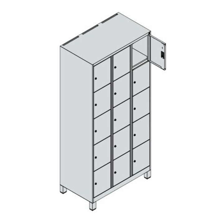 C+P Schließfachschrank Classic PLUS 15 Fächer 1950 x 900 x 500 mm 7016/7016