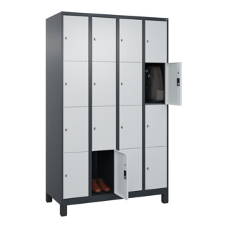 C+P Schließfachschrank Classic PLUS 16 Fächer 1950 x 1200 x 500mm 7016/7035