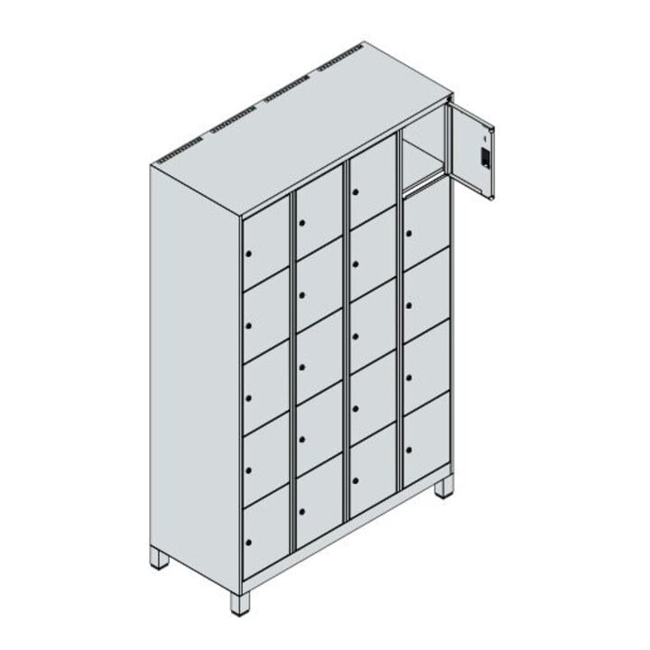 C+P Schließfachschrank Classic PLUS 20 Fächer 1950 x 1200 x 500 mm 7016/7016