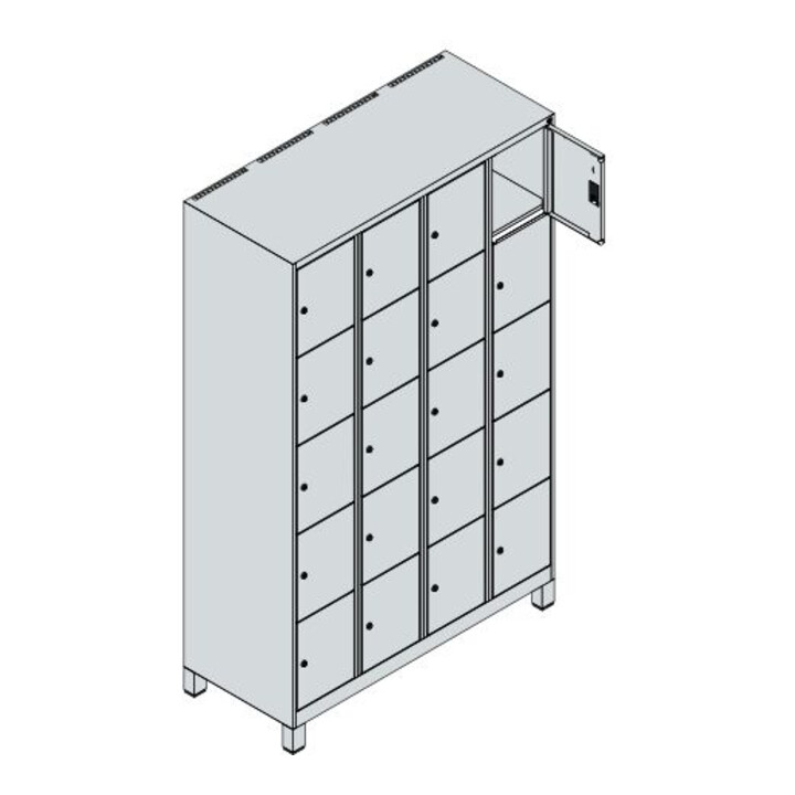 C+P Schließfachschrank Classic PLUS 20 Fächer 1950 x 1200 x 500mm 7016/7035