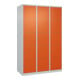 C+P Schließfachschrank Classic PLUS, 3 Abteile, 1850x1200x500mm, 7035/2004 Innenhöhe Gefach oben (oberes 365 mm Front RAL 2004 Reinorange