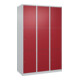C+P Schließfachschrank Classic PLUS, 3 Abteile, 1850x1200x500mm, 7035/7035 Innenhöhe Gefach oben (oberes 599 mm Front RAL 3003 Rubinrot-1