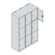 C+P Schließfachschrank Classic PLUS, 3 Abteile, 1850x1200x500mm, 7035/7035 Innenhöhe Gefach oben (oberes 599 mm Front RAL 5012 Lichtblau