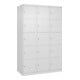 C+P Schließfachschrank Classic PLUS, 3 Abteile, 1850x1200x500mm, 9016/9016 Innenhöhe Gefach oben (oberes 365 mm Front RAL 9016 Verkehrsweiß