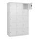 C+P Schließfachschrank Classic PLUS, 3 Abteile, 1850x1200x500mm, 9016/9016 Innenhöhe Gefach oben (oberes 365 mm Front RAL 9016 Verkehrsweiß-2