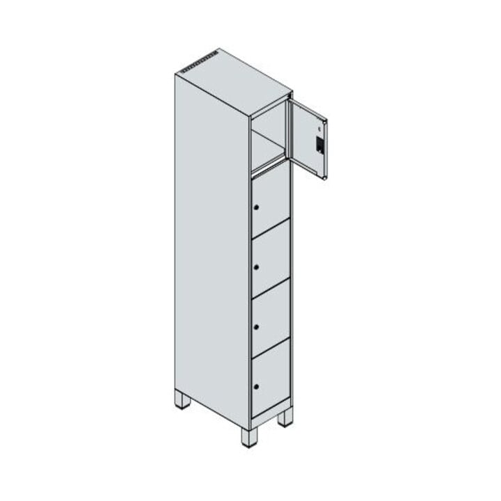 C+P Schließfachschrank Classic PLUS 5 Fach 1950 x 300 x 500 mm weiß