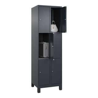 C+P Schließfachschrank Classic PLUS 6 Fächer 1950 x 600 x 500 mm anthrazitgrau