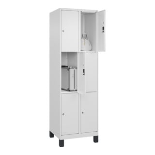 C+P Schließfachschrank Classic PLUS 6 Fächer 1950 x 600 x 500mm weiß