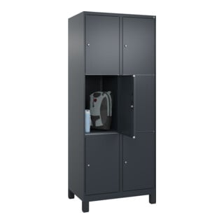 C+P Schließfachschrank Classic PLUS 6 Fächer 1950 x 800 x 500 mm Anthrazitgrau