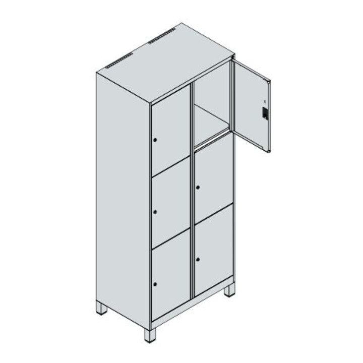 C+P Schließfachschrank Classic PLUS 6 Fächer 1950 x 800 x 500 mm Anthrazitgrau