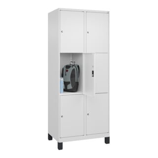 C+P Schließfachschrank Classic PLUS 6 Fächer 1950 x 800 x 500 mm weiß