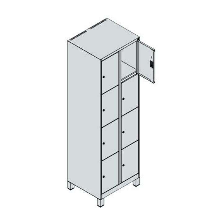 C+P Schließfachschrank Classic PLUS 8 Fächer 1950 x 600 x 500 mm anthrazitgrau