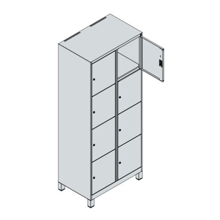 C+P Schließfachschrank Classic PLUS 8 Fächer 1950 x 800 x 500 mm anthrazitgrau