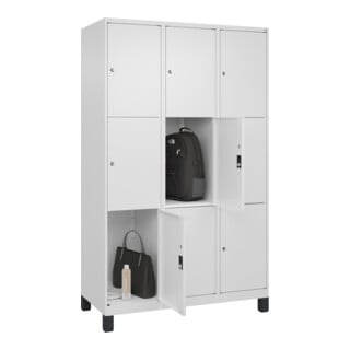 C+P Schließfachschrank Classic PLUS 9 Fächer 1950 x 1200 x 500 mm weiß