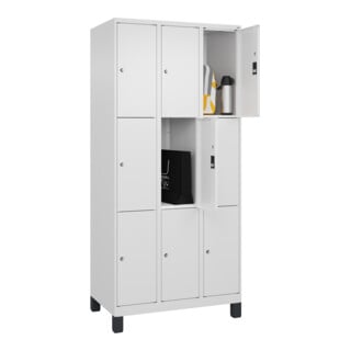 C+P Schließfachschrank Classic PLUS 9 Fächer 1950 x 900 x 500 mm weiß