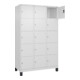 C+P Schließfachschrank Classic PLUS, Füße, 3 Abteile, 1950x1200x500mm, 9016/9016 Innenhöhe Gefach oben (oberes 365 mm Front RAL 9016 Verkehrsweiß-2