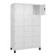 C+P Schließfachschrank Classic PLUS, Füße, 3 Abteile, 1950x1200x500mm, 9016/9016 Innenhöhe Gefach oben (oberes 453 mm Front RAL 9016 Verkehrsweiß-2