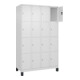 C+P Schließfachschrank Classic PLUS, Füße, 4 Abteile, 1950x1200x500mm, 9016/9016 Innenhöhe Gefach oben (oberes 453 mm Front RAL 9016 Verkehrsweiß-2