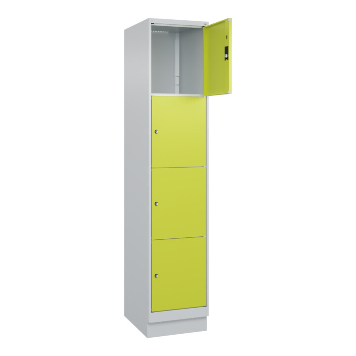 C+P Schließfachschrank Classic PLUS, Sockel, 1 Abteil, 1950x400x500mm, 7035/0024 Innenhöhe Gefach oben (oberes 453 mm Front 1108060 RDS Viridingrün