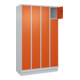 C+P Schließfachschrank Classic PLUS, Sockel, 4 Abteile, 1950x1200x500mm, 7035/20 Innenhöhe Gefach oben (oberes 365 mm Front RAL 2004 Reinorange-2