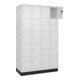 C+P Schließfachschrank Classic PLUS, Sockel, 4 Abteile, 1950x1200x500mm, 9016/90 Innenhöhe Gefach oben (oberes 365 mm Front RAL 9016 Verkehrsweiß-2