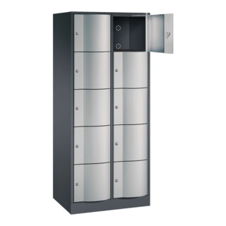 C+P Schließfachschrank Resisto 10 Fächer Sockel 1950 x 772 x 540 mm 7021/9006