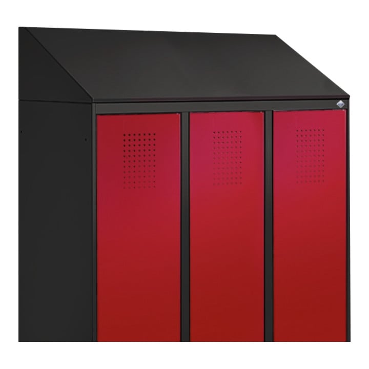 C+P Schrägdachaufsatz 230 mm für Umkleidespind Evolo B900xT500mm Farbe Schwarzgrau