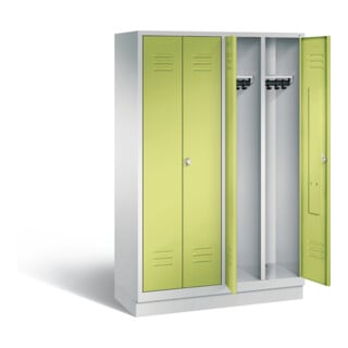 C+P Schwarz-Weiss-Spind Classic, H1800xB1190xT500mm, Front Viridingrün, Korpus Lichtgrau (8022-40)