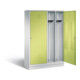 C+P Schwarz-Weiss-Spind Classic, H1800xB1190xT500mm, Front Viridingrün, Korpus Lichtgrau (8220-40)-1