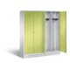 C+P Schwarz-Weiss-Spind Classic, H1800xB1590xT500mm, Front Viridingrün, Korpus Lichtgrau (8022-42)-1