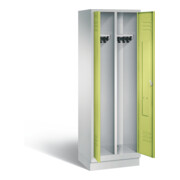C+P Schwarz-Weiss-Spind Classic, H1800xB610xT500mm, Front Viridingrün, Korpus Lichtgrau (8022-20)