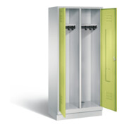 C+P Schwarz-Weiss-Spind Classic, H1800xB810xT500mm, Front Viridingrün, Korpus Lichtgrau (8022-22)