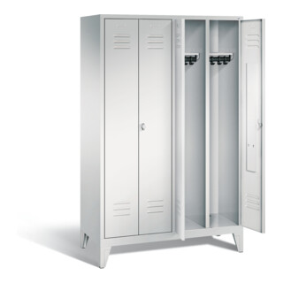 C+P Schwarz-Weiss-Spind Classic, H1850xB1190xT500mm, Front Lichtgrau, Korpus Lichtgrau (8012-40)