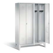 C+P Schwarz-Weiss-Spind Classic, H1850xB1190xT500mm, Front Lichtgrau, Korpus Lichtgrau (8012-40)