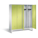 C+P Schwarz-Weiss-Spind Classic, H1850xB1590xT500mm, Front Viridingrün, Korpus Lichtgrau (8012-42)-1