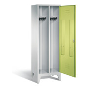 C+P Schwarz-Weiss-Spind Classic, H1850xB610xT500mm, Front Viridingrün, Korpus Lichtgrau (8210-20)