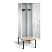 C+P Schwarz-Weiss-Spind Classic, H2090xB610xT815mm, Front Lichtgrau, Korpus Lichtgrau, Gestell Schwarzgrau (8250-20)