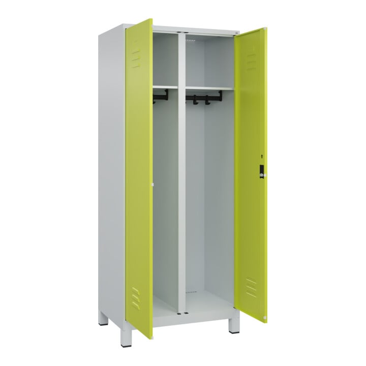 C+P Schwarz-Weiß-Spind Classic PLUS, 2 Abteile, 1850x800x500mm, 7035/0024 Verschluss Zylinderschloss