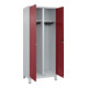 C+P Schwarz-Weiß-Spind Classic PLUS, 2 Abteile, 1850x800x500mm, 7035/3003 Verschluss Zylinderschloss-4